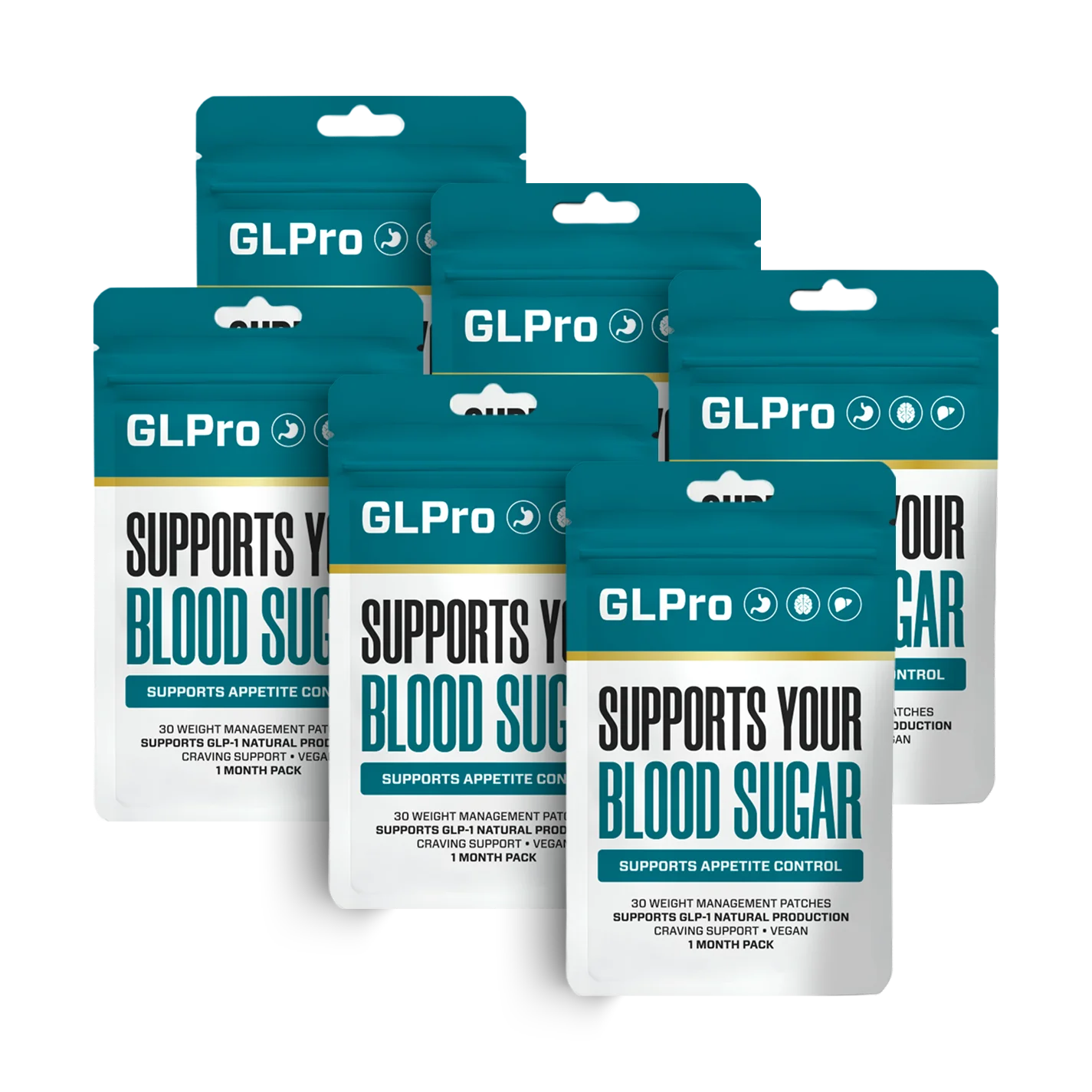 GLPro Patches 6-pack, six monthly pouches